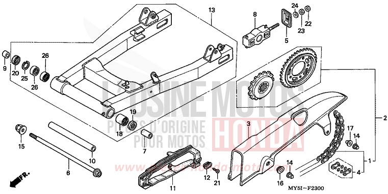 SCHWINGE von CB1300 Super Bold'or ABS SCHWARZ (NH1) von 2002